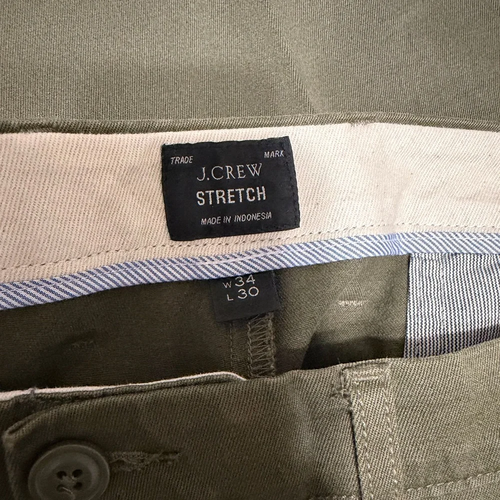 J. Crew 484 Slim Fit Stretch Chinos Olive 34x30